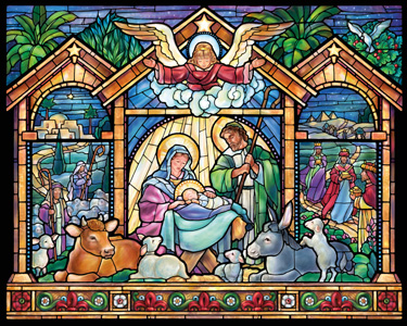 Stained glass Nativity